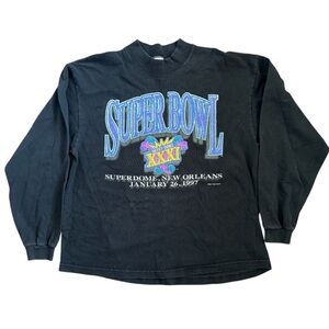 Vintage 1997 Super Bowl XXXI New Orleans Long Sleeve Sweatshirt XL